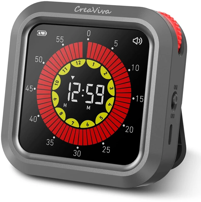 Main image of Visual Digital Timer, Large Color Display & Rechargeable, Magnetic Back & Silent Mode, 12 Hours Countdown/Up Stopwatch Timer for ADHD, Kids, Classroom, Kitchen, Work Productivity (Gray)