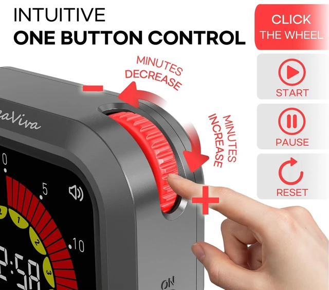 Alt view image 2 of 7 - Visual Digital Timer, Large Color Display & Rechargeable, Magnetic Back & Silent Mode, 12 Hours Countdown/Up Stopwatch Timer for ADHD, Kids, Classroom, Kitchen, Work Productivity (Gray)