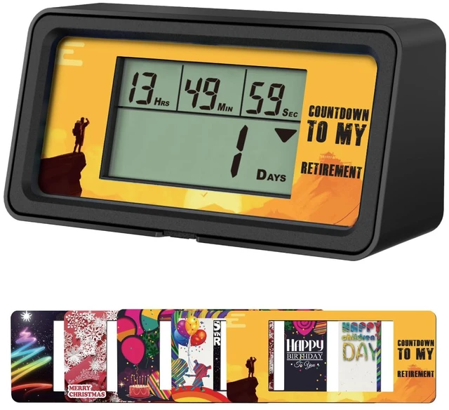 Main image of 9999 Days Digital Countdown Days Timer Count Down Days Timer with 5 | With 5 paper cards Backlight alerts for Retirement Vacation Wedding Christmas New Baby Classroom Lab Kitchen Cooking (HM200B)