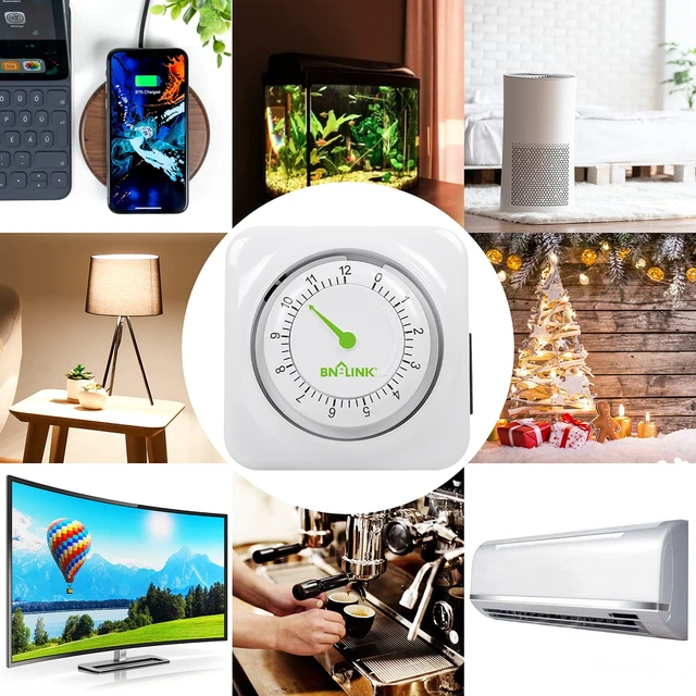 Alt view image 6 of 7 - 12 Hour Indoor Mechanical Accurate Countdown Timer, 3-Prong Grounded Outlet, 15 Minute Increments, Energy Saving for Kitchen, Phone Charger, Lamps, Holiday Decoration 1875W, 1/2 HP, ETL Listed