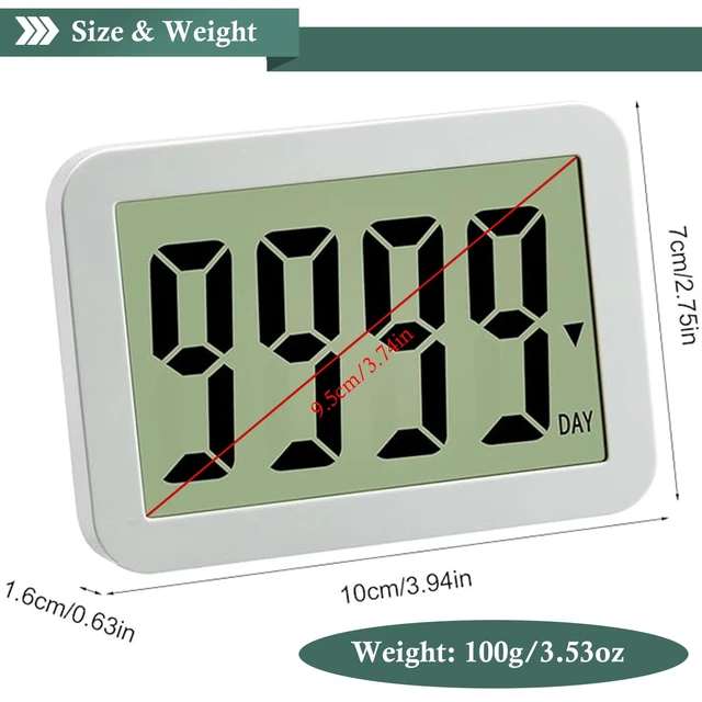 Alt view image 3 of 7 - Digital Countdown Days Timer 9999-Days Electronic Timer for Vacation Retirement Wedding Lab, Large Display for Classroom Graduation,Study Fitness Count Down