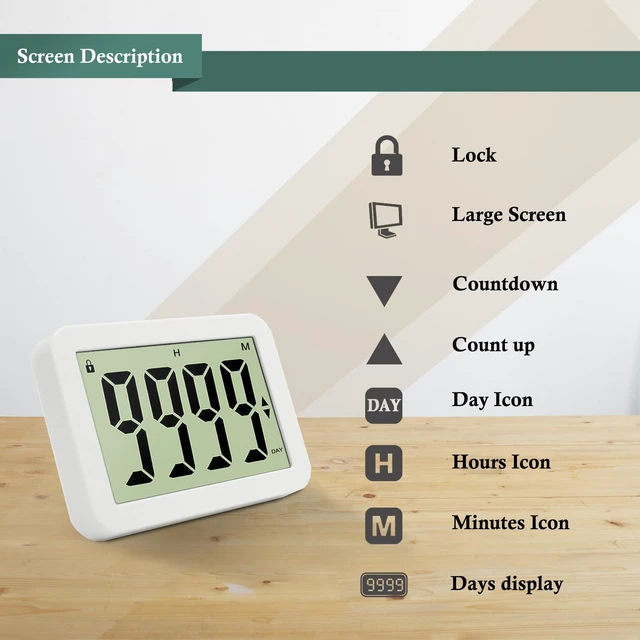 Alt view image 5 of 7 - Digital Countdown Days Timer 9999-Days Electronic Timer for Vacation Retirement Wedding Lab, Large Display for Classroom Graduation,Study Fitness Count Down