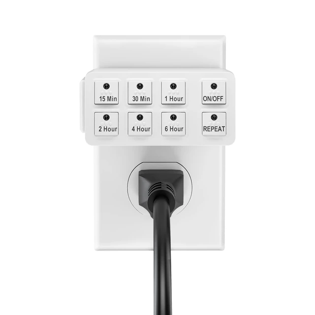 Alt view image 2 of 7 - 2 Pack Indoor Countdown Timer with Repeat Function, 3-Prong | Heavy Duty Accurate Compact Size for Charger Vacation Security, 15A/1875W 12 HP ETL Listed