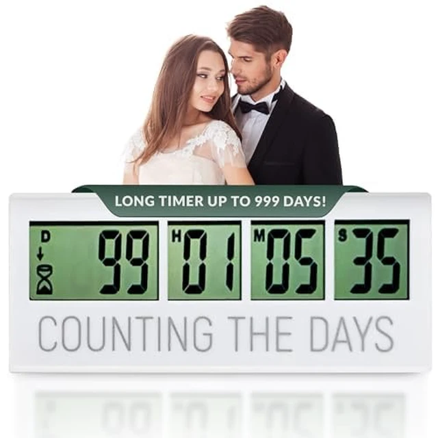 Alt view image 2 of 7 - Counting the Days Countdown Clock - Up to 999 Days LCD Digital Timer - Easy to Set & Read Reusable Count Down Timer for Retirement, Wedding, Christmas, Holiday,Baby Due Date,Birthday & More