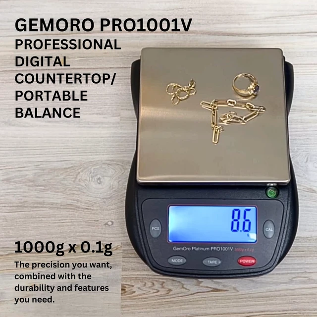 Alt view image 2 of 7 - Platinum PRO1001V Professional Jewelry Scale, 1000g x 0.1g | 1000g capacity with 0.1g readability; countertop or portable design for jewelry and precious-metal weighing.