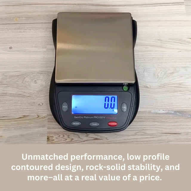 Alt view image 4 of 7 - Platinum PRO1001V Professional Jewelry Scale, 1000g x 0.1g | 1000g capacity with 0.1g readability; countertop or portable design for jewelry and precious-metal weighing.