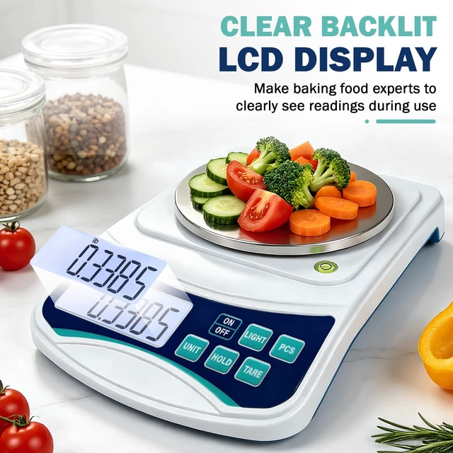Alt view image 4 of 7 - Digital Lab Scale 1000g x 0.01g oz/g/ct/DWT/tl/gn/ozt Precision Electronic Scientific Scale Analytical Balance for Laboratory Jewelry Kitchen, Includes 100g Weight and 2 x AAA Batteries