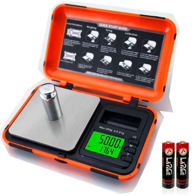 Alt view image 7 of 7 - Digital Pocket Scale Precision 200g/0.01g with 50g Cal Weights,LCD Display Digital Scale Grams Ounces, Mini Jewelry Scale, Coins Scale for Gold/Silver/Gems/Food (Pocket Scale)