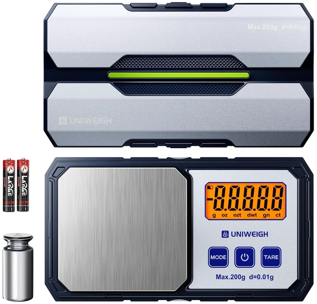 Main image of Digital Pocket Gram Scale 200g/0.01g Accuracy | Small Scales Grams Ounces with 6 Units,Jewelry scale,Coin Scale with 50g Weights for Food/Coins/Gold/Powder,LCD/Tare Function