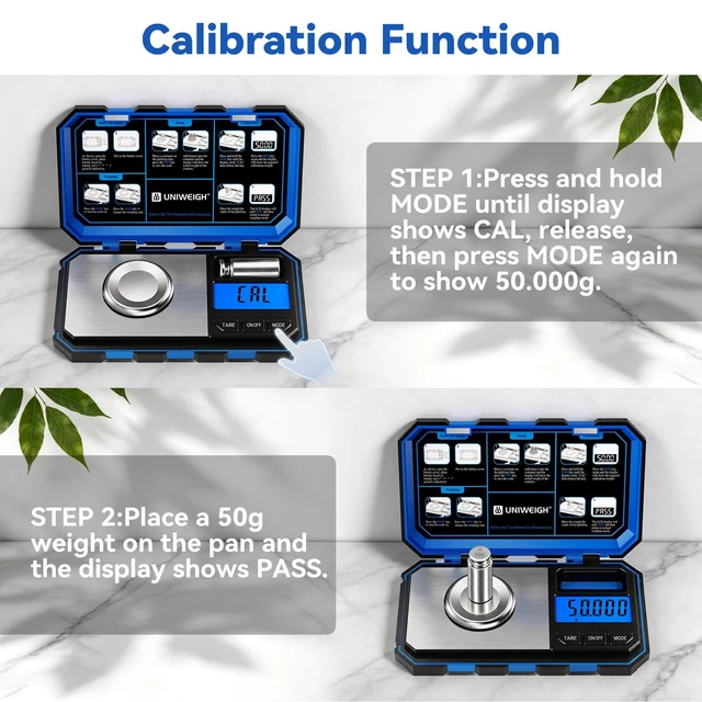 Alt view image 5 of 7 - Milligram Scale Precision 0.001g/50g | Digital Jewelry Scale for Powder,Gold,Gem,Reloading,Micro Gram,Coins Scale 6 Units,Tare,Pocket mg Scale with Cal Weight