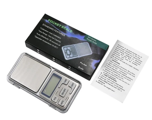 Alt view image 4 of 4 - Digital Pocket Scale, 500g x 0.01g Precision, LCD Display with Backlight, Jewelry and Food Scale with Tray (Battery Not Included)