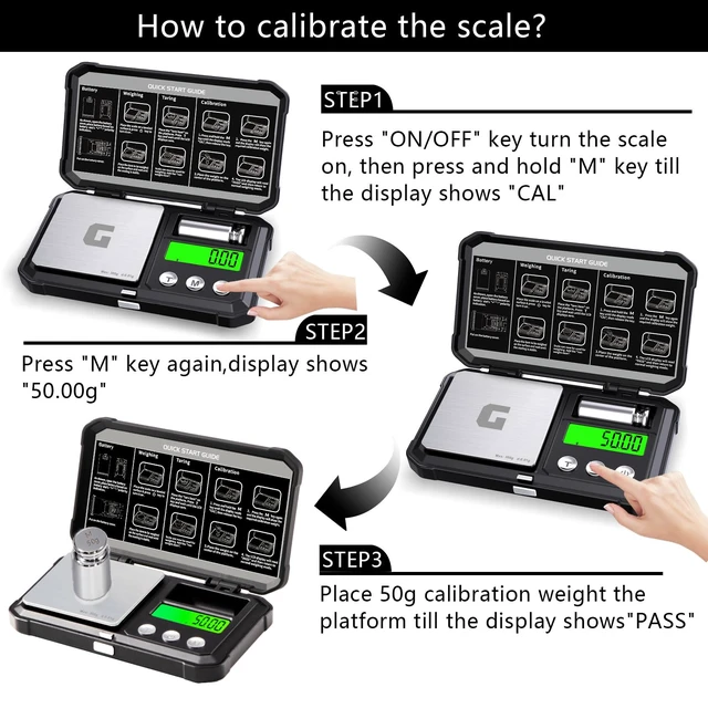 Alt view image 5 of 6 - Digital Pocket Gram Scale 300g x 0.01g Accuracy Jewelry Scale | Small Mini High Precision Scale Digital Weight Grams And Oz For Gold,DiamondArrows, Powders & Mdicine ,With 50g Cal Weights
