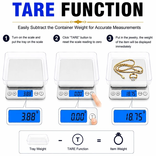 Alt view image 6 of 7 - Digital Jewelry Scale, Coin Scale to Weigh Coins for Collectors | 500g x 0.01g Gram Scale 0.001oz/0.01g Accuracy for Jewelers, Portable Digital Scale with Tare Function & 2 Trays
