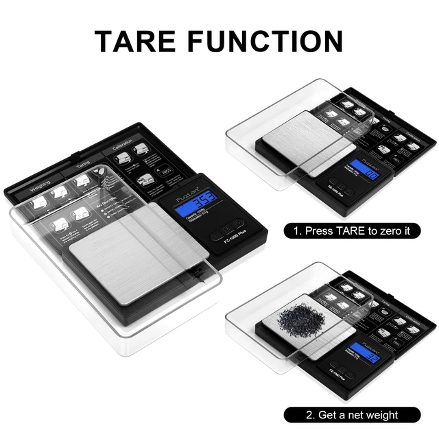 Alt view image 4 of 6 - Digital Pocket Gram Scale 0.1g/1000g - Small Food Scale with Tray | Weighs Small Food, Spice, Herb, Coin - Easy of Use, LCD Display, Tare Function, 6 Modes Ounces Grains, Batteries Included