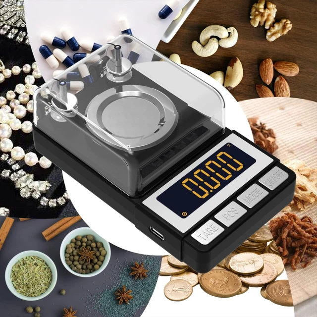 Alt view image 5 of 7 - Milligram Scale 50g/0.001g, Reloading Scale with 2 x 20g Weights | High Precision Jewelry Scale with Large LCD Display, MG Scale for Gold Medicine Powder, Battery Included