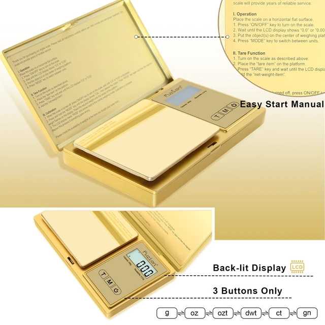 Alt view image 2 of 6 - Digital Pocket Gram Scale 0.01g x 200g - Jewelry Scale Portable | Easy of Use, Tare Function, 6 Modes Ounces Grains, Batteries Included, Mini Scale for Jewelry, Coins, Herb, Small Food
