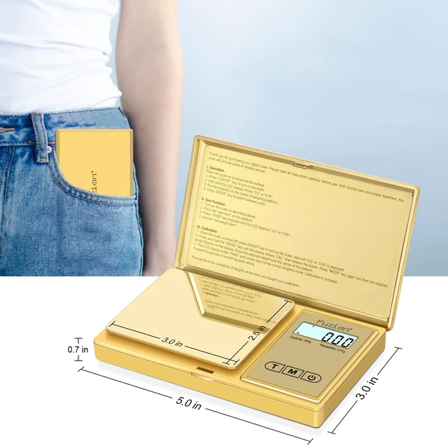 Alt view image 3 of 6 - Digital Pocket Gram Scale 0.01g x 200g - Jewelry Scale Portable | Easy of Use, Tare Function, 6 Modes Ounces Grains, Batteries Included, Mini Scale for Jewelry, Coins, Herb, Small Food