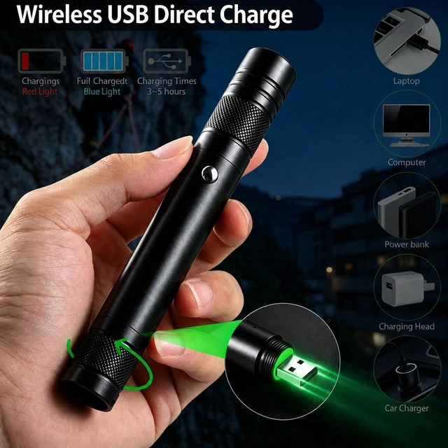 Alt view image 3 of 7 - Purple USB Laser Pointer for TV LED LCD Screen Demo Outdoor Construction Exploration