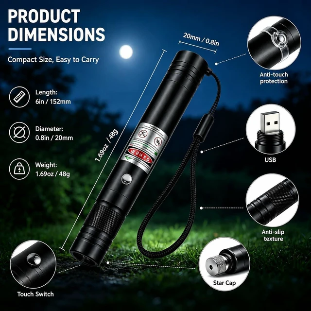 Alt view image 2 of 7 - Purple USB Laser Pointer for TV LED LCD Screen Demo Outdoor Construction Exploration