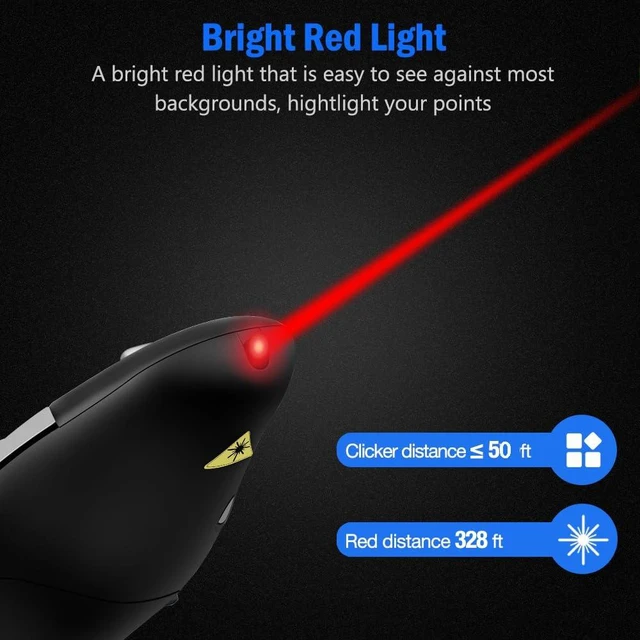 Alt view image 5 of 7 - Presentation Remote Clicker, USB A & USB C Wireless Presenter for PowerPoint Presentation Remote, RF 2.4GHz Slide Advancer for Mac, Keynote, Computer, Laptop
