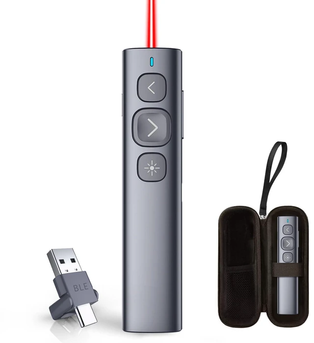 Main image of N95 Presentation Clicker with Red Laser Pointer for Presentations | PowerPoint Clicker for Presentation Remote, Long-Range Wireless Presenter Pointer, Rechargeable Slide Advancer for PC/Laptop