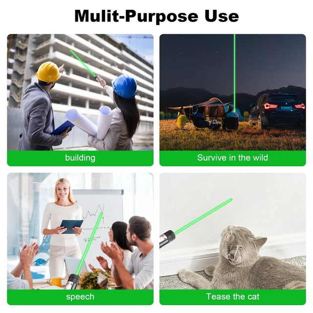 Alt view image 7 of 7 - Green Laser Pointer, USB Charging, Laser Beam with Starry-Sky Cap | Starry-Sky Patterns, Switch to a Single-Point Beam, for Hiking, Presentations & Outdoor Use (Professional-Grade Green Light)