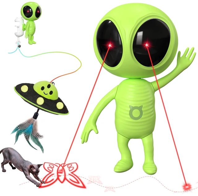 Main image of Laser Cat Toys for Indoor Cats, 2 in 1 Interactive Automatic Dual Laser & Catnip UFO Dangler for Kitten Toys, Truly Random Trajectory Radar Motion-Activated, Rechargeable 4 Modes, Clamp Design