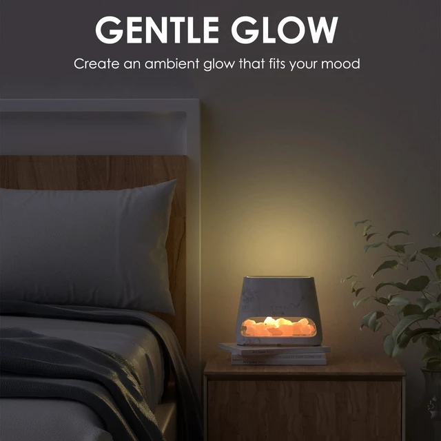 Alt view image 5 of 7 - 2-in-1 Essential Oil Diffuser for Home,Himalayan Salt Lamp Diffuser | 150ml, Ultrasonic Aromatherapy Diffuser Cool Mist Humidifier with 3 Brightness, Ambient Glow, 100% Pure Himalayan Salt,Marble