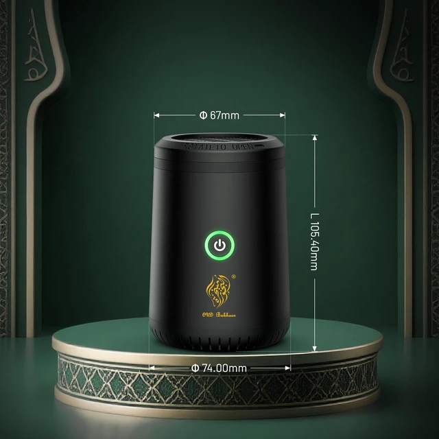 Alt view image 2 of 7 - Portable Electric Incense Burner, Rotating flip USB Aroma Diffuser, Mini Arab bakhoor Muslim Incense Holder for Car and Home (Special Coal briquettes Charcoal Fragrance)