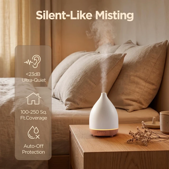 Alt view image 4 of 7 - 100ml Oil Diffusers for Home Essential Oils Scent Aromatherapy | Small Humidifier, Palm-sized, Mini Desk Diffuser, USB Powered, Cool Mist, Auto Shut-Off, 8 Colors, Ultrasonic, Quiet