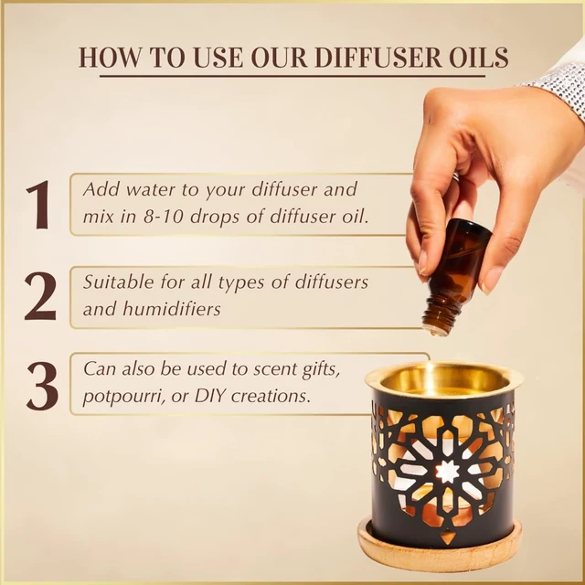 Alt view image 4 of 6 - Arabian Oudh Diffuser Oil Set | 3x10ml Oud Essential Oil for Home | Assorted Oud Fragrance Oil for Electric Burner, Oil Diffuser | For Aromatherapy, Relaxation & Massage | Muslim Gifts