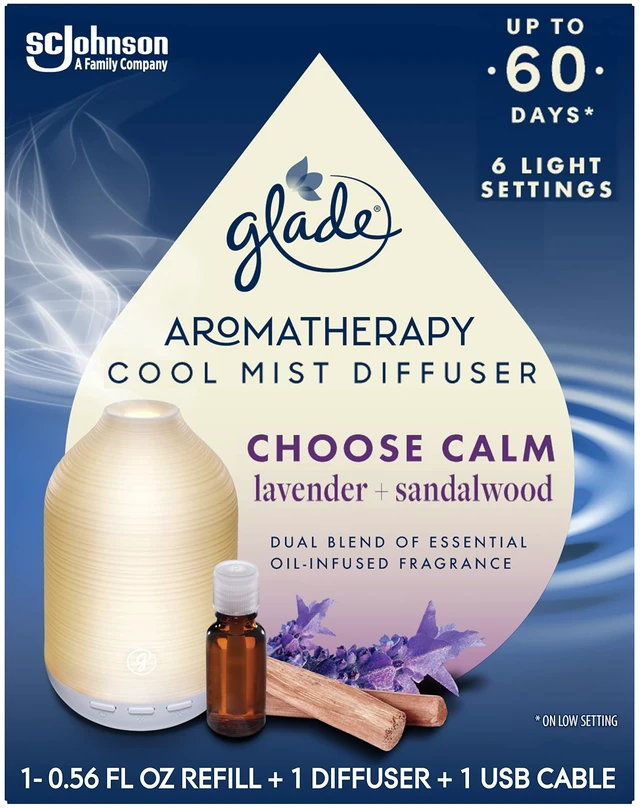 Main image of Aromatherapy Diffuser & Essential Oil, Air Freshener for Home, Choose Calm Scent with Notes of Lavender & Sandalwood, 0.56 Fl Oz