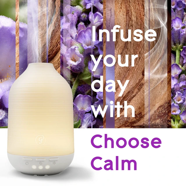 Alt view image 3 of 7 - Aromatherapy Diffuser & Essential Oil, Air Freshener for Home, Choose Calm Scent with Notes of Lavender & Sandalwood, 0.56 Fl Oz