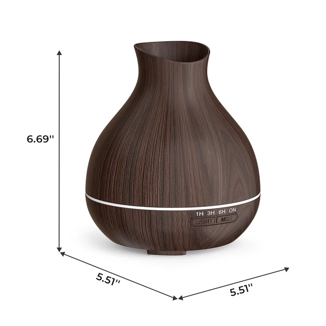 Alt view image 2 of 7 - Aromatherapy Essential Oil Diffuser, 550ml Ultrasonic Fragrant Oil Large Room Humidifier, Diffusers for Home with Timer and Waterless Auto-Off, 7 Color LED Lights,Cool Mist Humidifiers