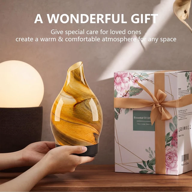 Alt view image 6 of 6 - Aromatherapy Diffuser Essential Oil Diffuser - Glass Diffuser Ultrasonic Aroma Diffuser 150ml Scented Oil Diffuser with Auto-Off Protection & 7 Colors Night Light for Home Office Decor&Gift