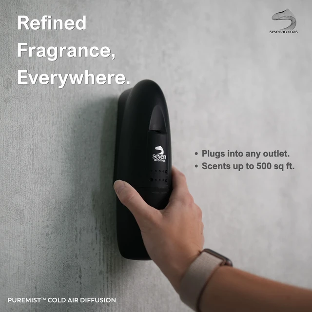 Alt view image 4 of 7 - SV703 Black Plug-in Waterless Scent Diffuser, Black, 500 Sq Ft | Compact plug-in cold-air scent diffusion covers up to 500 sq ft for bedrooms, bathrooms, offices, and small spaces.