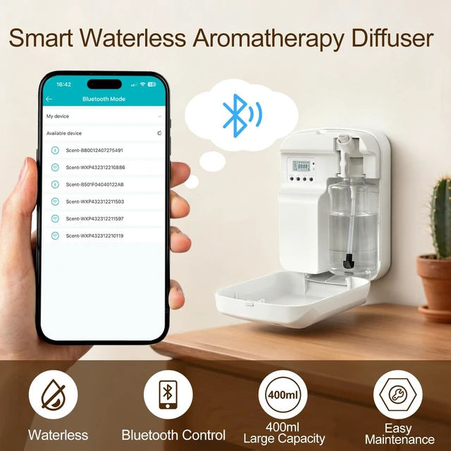 Alt view image 2 of 7 - Waterless Essential Oil Diffuser, 3000 Sq.Ft, with 120ml Scent Oil | App Control, Cold Air Scent Machine, No-Noise Aroma Diffuser, 400ml, Large Room, Home, Hotel, Office, Holiday Gift, White