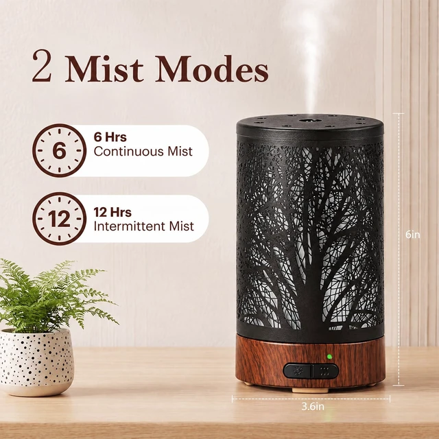 Alt view image 2 of 6 - Essential Oil Diffuser for Home Fragrance & Aromatherapy | 150ml Metal Ultrasonic Cool Mist Diffuser,7 Night Lights, Waterless Auto-Off, Quiet Diffuser for Bedroom, Gifts for Women