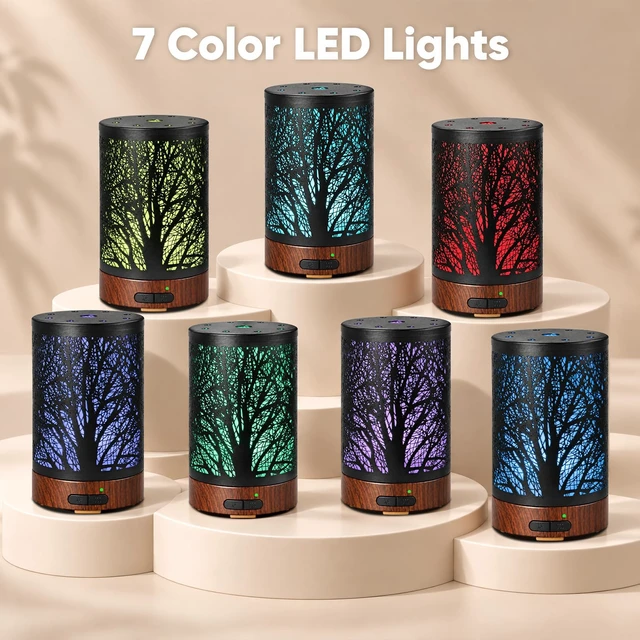 Alt view image 3 of 6 - Essential Oil Diffuser for Home Fragrance & Aromatherapy | 150ml Metal Ultrasonic Cool Mist Diffuser,7 Night Lights, Waterless Auto-Off, Quiet Diffuser for Bedroom, Gifts for Women