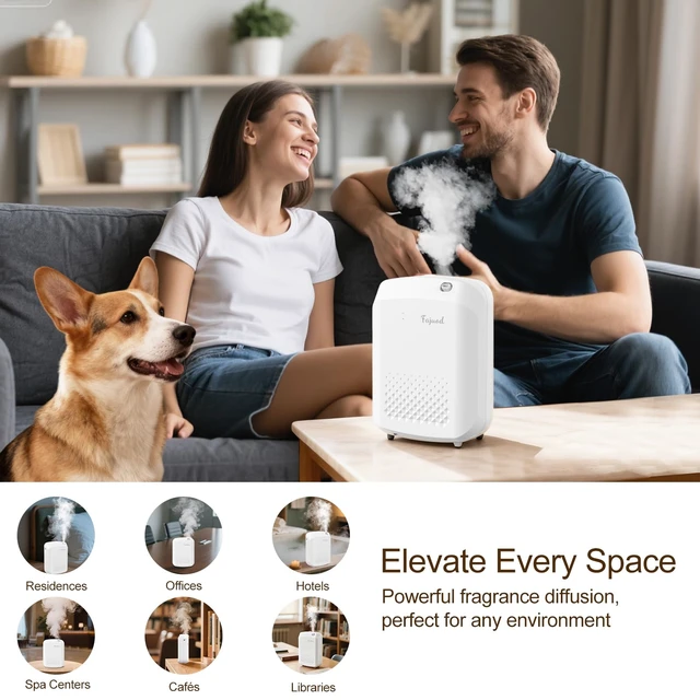 Alt view image 7 of 7 - Waterless Essential Oil Diffuser, 3000 Sq.Ft, with 120ml Scent Oil | App Control, Cold Air Scent Machine, No-Noise Aroma Diffuser, 400ml, Large Room, Home, Hotel, Office, Holiday Gift, White