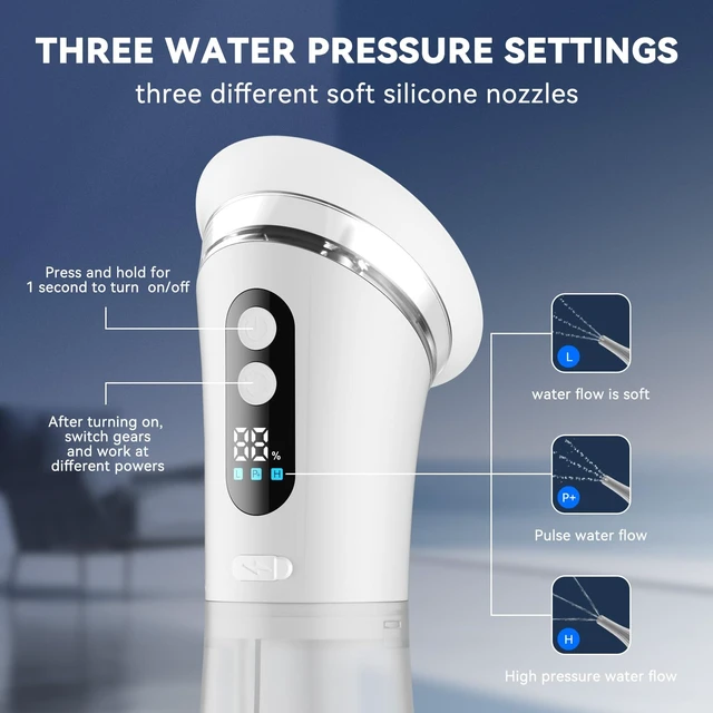 Alt view image 5 of 7 - Upgraded Electric Ear Wax Removal Kit,Wastewater Recovery System | Waterproof Electric Ear Wax Removal,Showerproof IPX5,12 Nozzles,LED Display,Three-level adjustment,Home Use,White