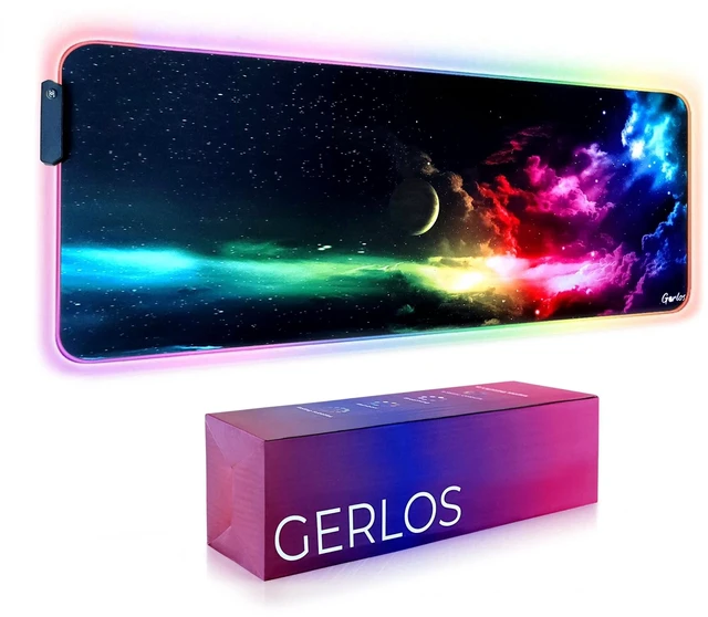 Main image of RGB Gaming Mouse Pad, Large LED Mouse Pad for Gamer, 31.5" x 11.8" | Extended Size Design, Superior Micro-Weave Cloth, Non-Slip Rubber Base, Durable Stitched Edges, Water-Resistant Coating