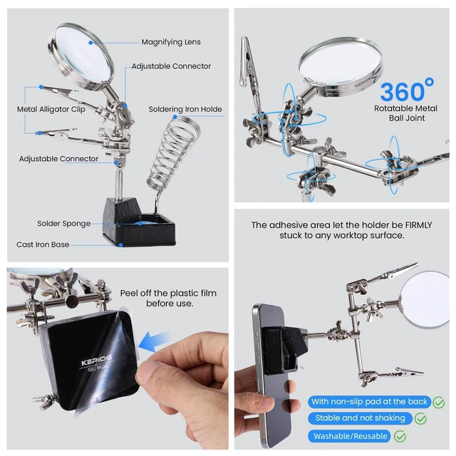 Alt view image 6 of 7 - 100W Portable LCD Electronic Soldering Iron, Heats up in 15 seconds | A complete soldering iron kit suitable for beginners and professional electronic users for circuit board repair and soldering