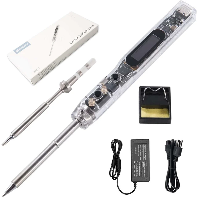 Main image of SI012 Soldering Iron, 68W Electric Soldering Iron Kit Adjustable Temperature 212°F-842°F, 8S Fast Heating, Digital OLED, Auto Sleep, 19V Power Adapter, 2 Soldering Tips Portable Welding Tool