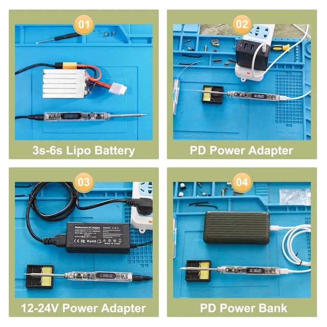 Alt view image 5 of 7 - SI012 Soldering Iron, 68W Electric Soldering Iron Kit Adjustable Temperature 212°F-842°F, 8S Fast Heating, Digital OLED, Auto Sleep, 19V Power Adapter, 2 Soldering Tips Portable Welding Tool