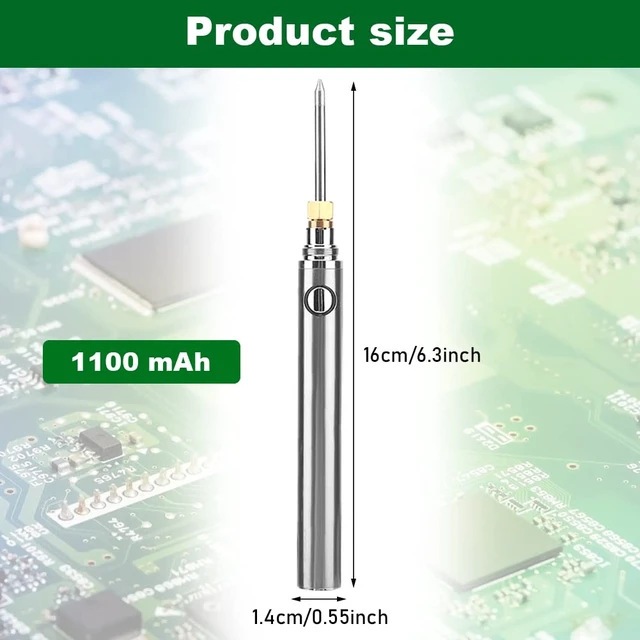 Alt view image 2 of 7 - Cordless USB Soldering Iron Kit, 5V 15W Portable Rechargeable Pen | Portable soldering pen for electronics repair, DIY work, and quick touch-up soldering