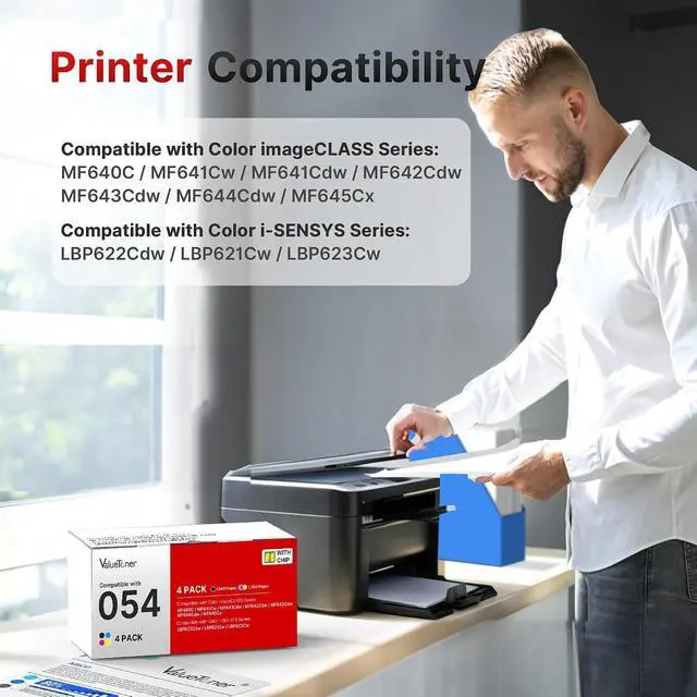 Alt view image 4 of 6 - 054 Toner Work for Canon MF642Cdw MF644Cdw MF641CW LBP622Cdw 4 Pack