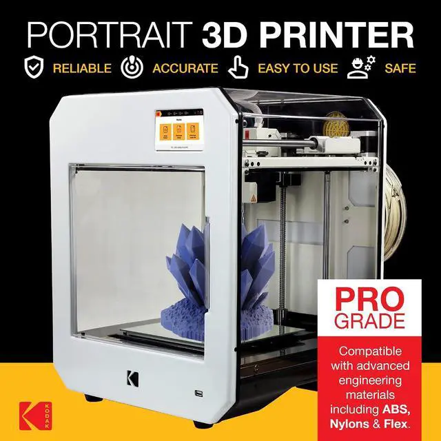 Alt view image 6 of 7 - Kodak 3D Printer Portrait, White, 21.1 x 20.7 x 20.7 in