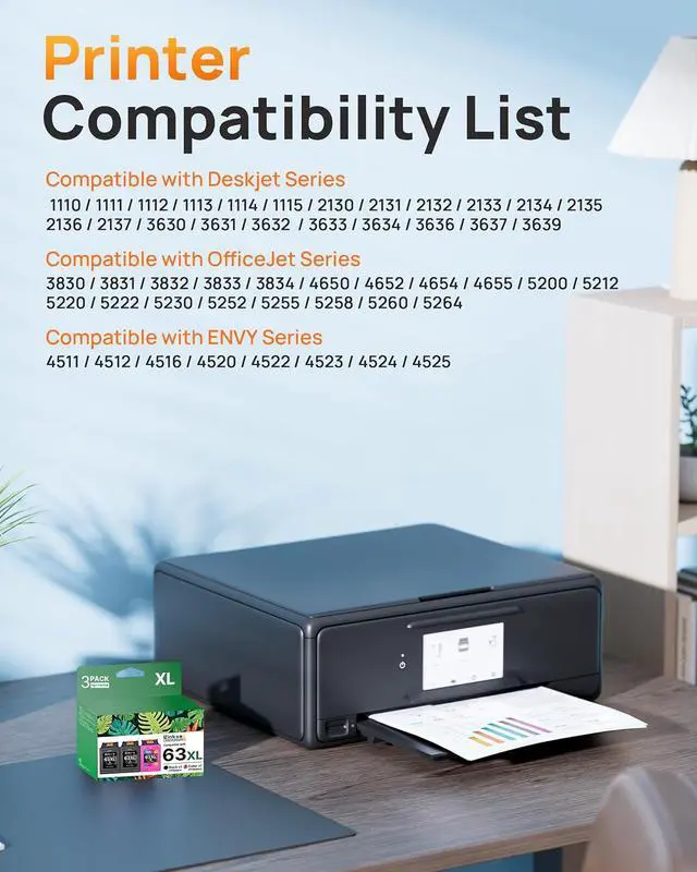Alt view image 2 of 7 - E-Z Ink Remanufactured Replacememt for 63XL Ink Cartridges Black and Color