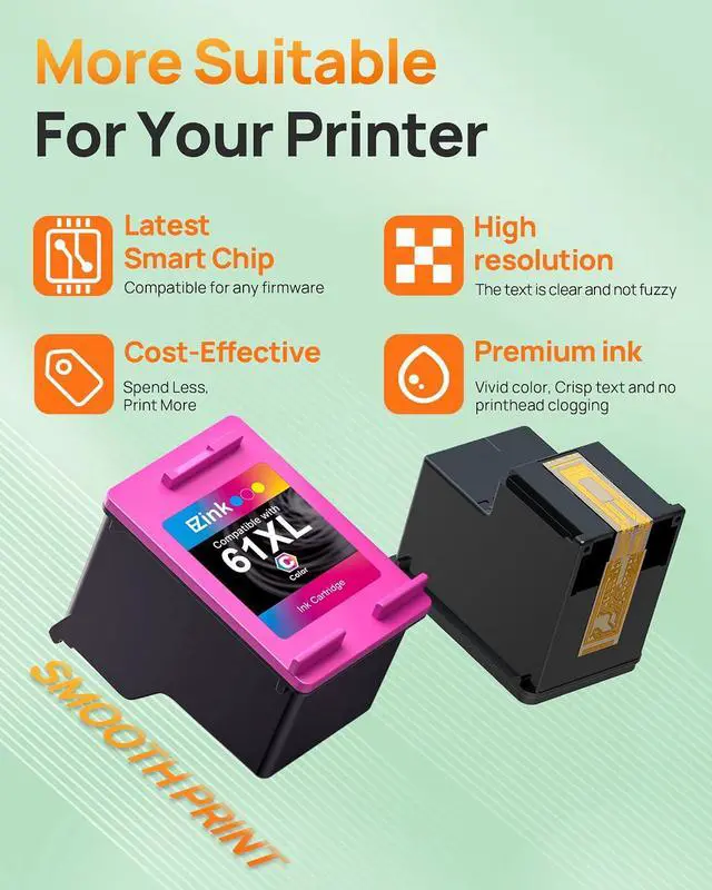 Alt view image 5 of 7 - 61XL 61 Ink Cartridges 4500 5530 for HP Ink 61XL Black and Color Combo Pack